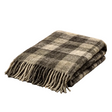 Jeté de lit en plaid alpaga – Vert sauge et anthracite | 60 x 70