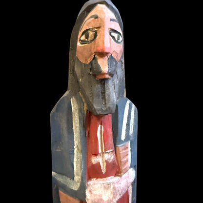 Antique Guatemalan Santo (1960s) | Hand - Carved Apostle Figure - From The Andes