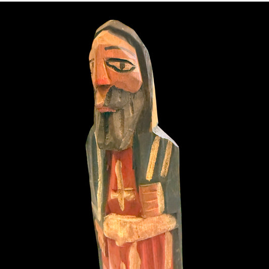 Antique Guatemalan Santo (1960s) | Hand - Carved Apostle Figure - From The Andes