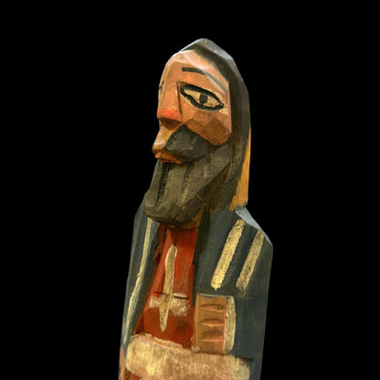 Antique Guatemalan Santo (1960s) | Hand - Carved Apostle Figure - From The Andes