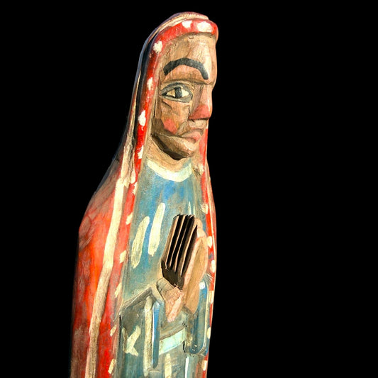 Antique Guatemalan Santo (1960s) | Hand - Carved Folk Figure - From The Andes
