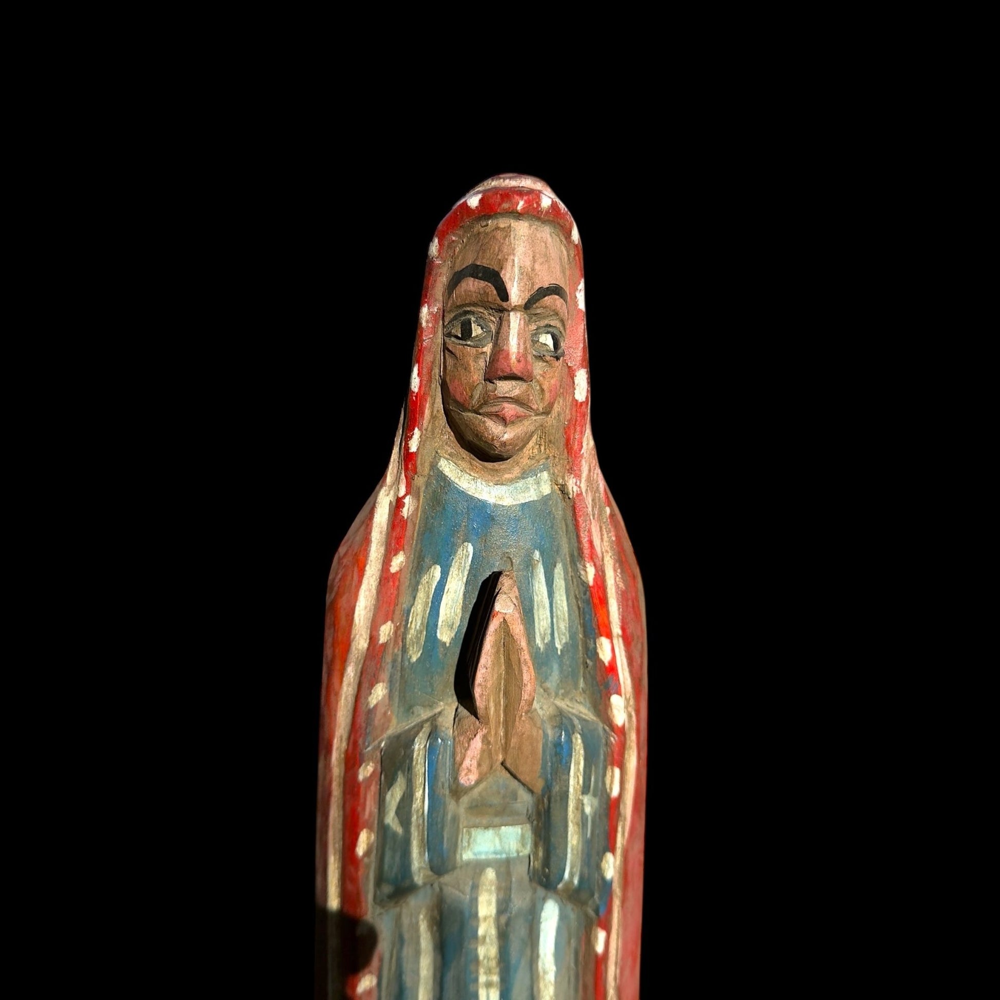 Antique Guatemalan Santo (1960s) | Hand - Carved Folk Figure - From The Andes