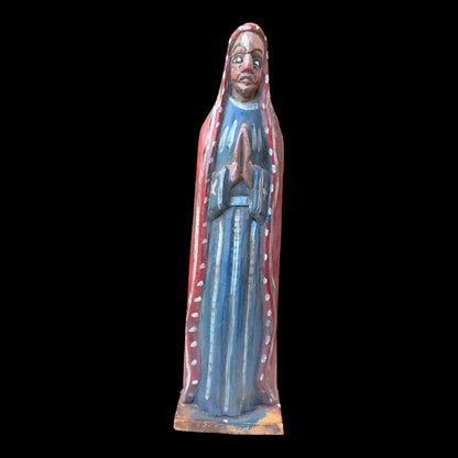 Antique Guatemalan Santo (1960s) | Hand - Carved Folk Figure - From The Andes