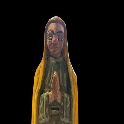 Antique Guatemalan Santo (1960s) | La Virgen | Hand - Carved Folk Art - From The Andes