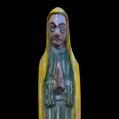 Antique Guatemalan Santo (1960s) | La Virgen | Hand - Carved Folk Art - From The Andes