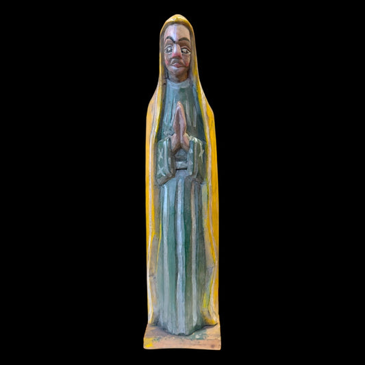 Antique Guatemalan Santo (1960s) | La Virgen | Hand - Carved Folk Art - From The Andes