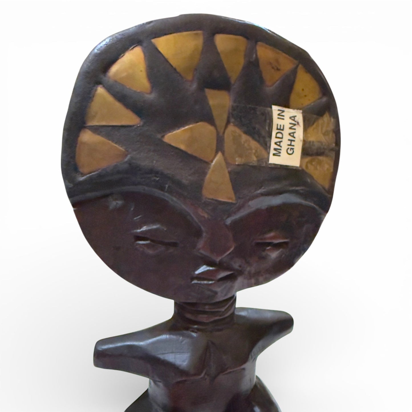 Ashanti Akuaba Fertility Doll - 10" Hand Carved Ghana Wood Sculpture - From The Andes