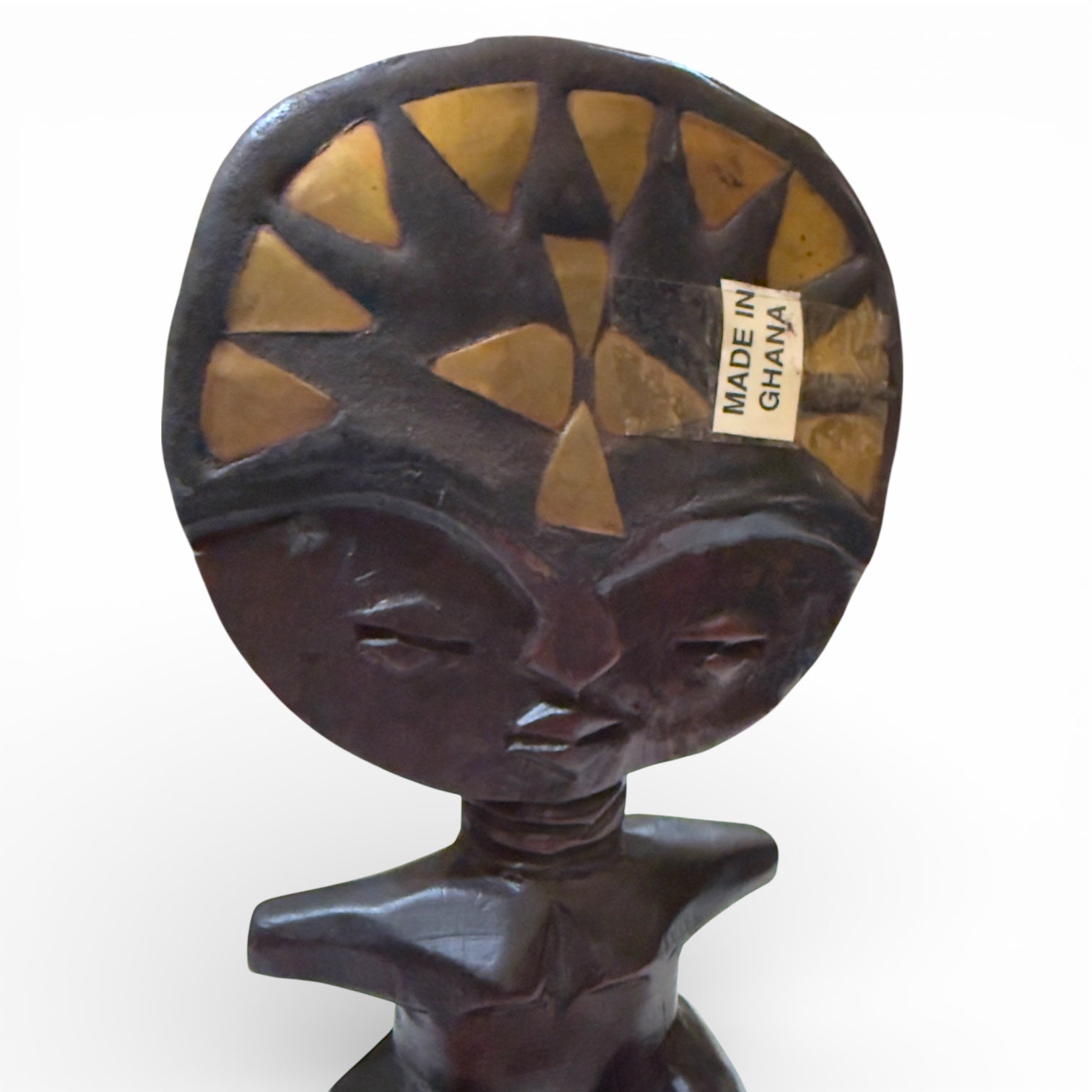 Ashanti Akuaba Fertility Doll - 10" Hand Carved Ghana Wood Sculpture - From The Andes