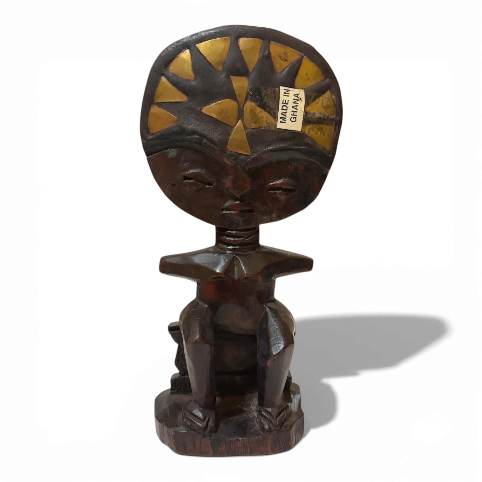 Ashanti Akuaba Fertility Doll - 10" Hand Carved Ghana Wood Sculpture - From The Andes