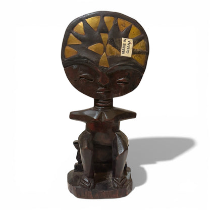 Ashanti Akuaba Fertility Doll - 10" Hand Carved Ghana Wood Sculpture - From The Andes