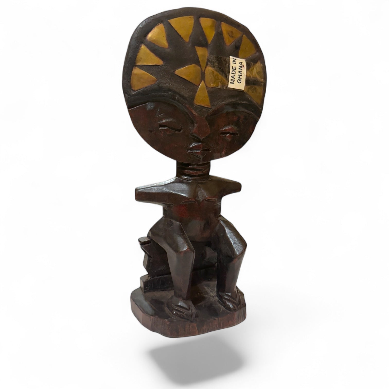 Ashanti Akuaba Fertility Doll - 10" Hand Carved Ghana Wood Sculpture - From The Andes