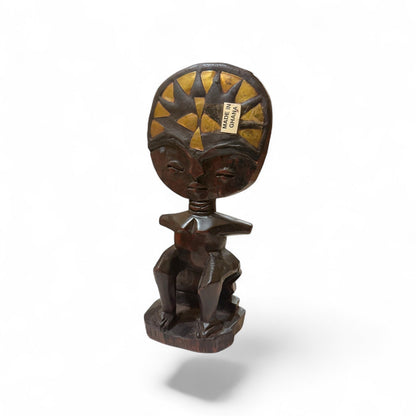 Ashanti Akuaba Fertility Doll - 10" Hand Carved Ghana Wood Sculpture - From The Andes