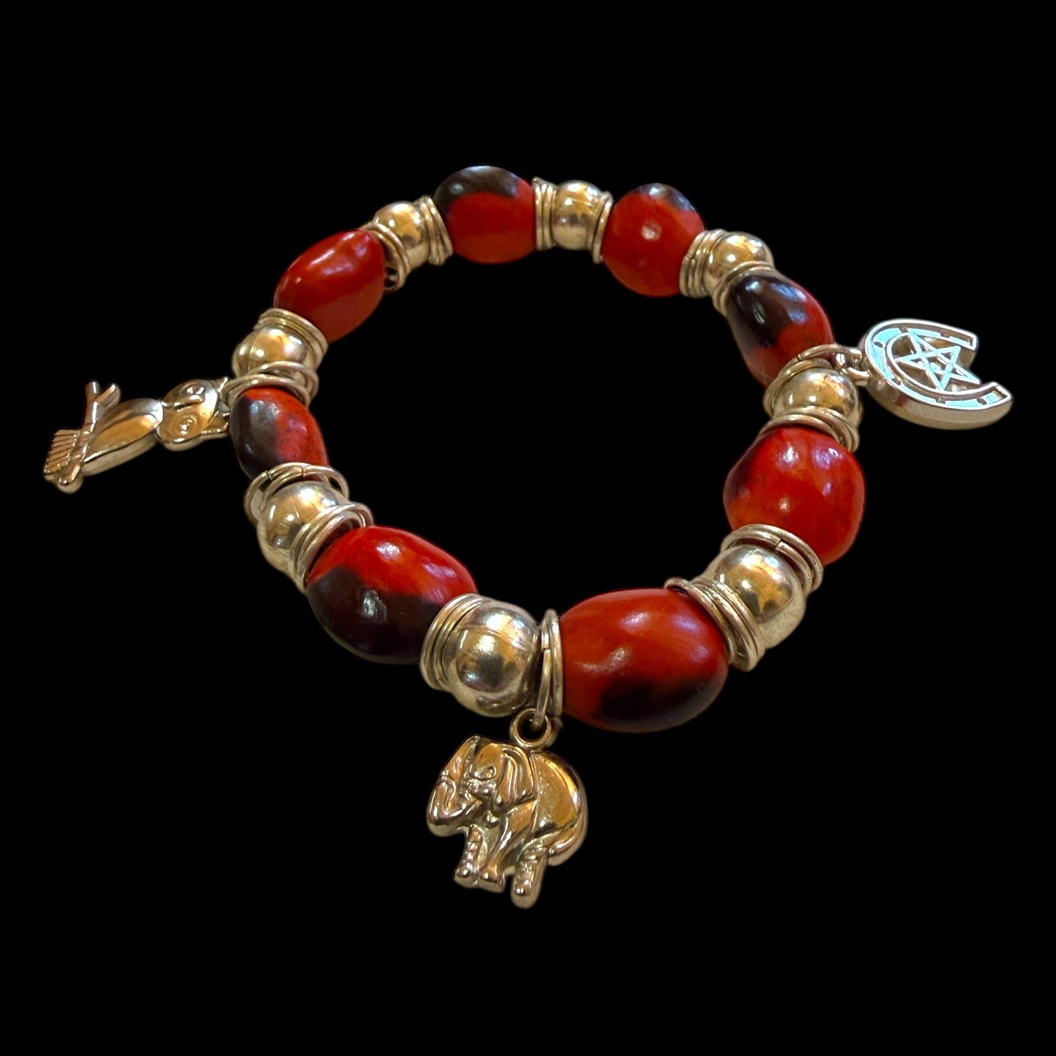 Authentic Huayruro Seed Bracelet with Owl Charm | Peruvian Amulet - From The Andes