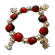 Peruvian Huayruro Seed Protection Bracelet with Owl Charm