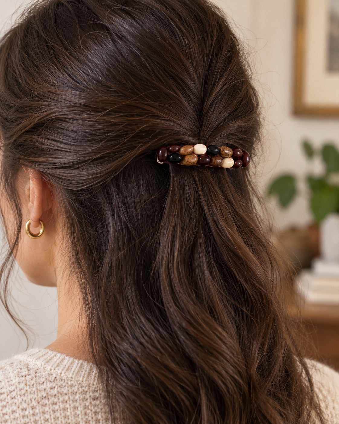 Handmade Guatemalan Natural Bean Hair Barrette
