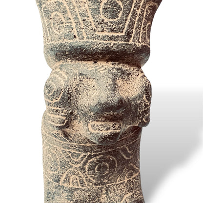 Bolivia Ceramic Ritual Effigy Vessel – Kneeling Male Figure, Tiwanaku Tradition - From The Andes