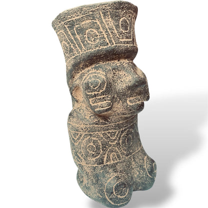 Bolivia Ceramic Ritual Effigy Vessel – Kneeling Male Figure, Tiwanaku Tradition - From The Andes