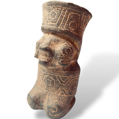 Bolivia Ceramic Ritual Effigy Vessel – Kneeling Male Figure, Tiwanaku Tradition - From The Andes