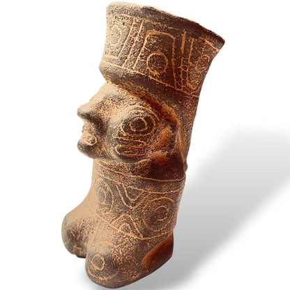 Bolivia Ceramic Ritual Effigy Vessel – Kneeling Male Figure, Tiwanaku Tradition - From The Andes