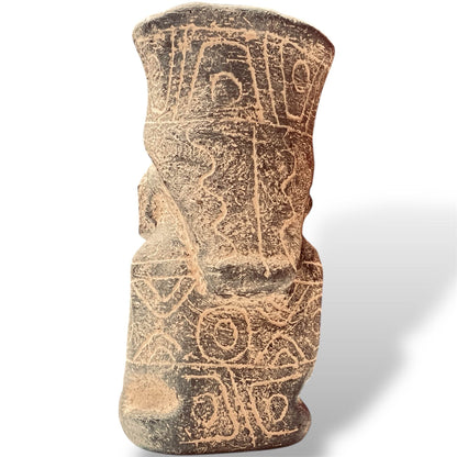 Bolivia Ceramic Ritual Effigy Vessel – Kneeling Male Figure, Tiwanaku Tradition - From The Andes