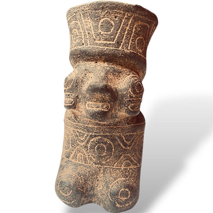 Bolivia Ceramic Ritual Effigy Vessel – Kneeling Male Figure, Tiwanaku Tradition - From The Andes