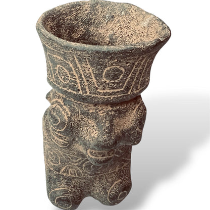 Bolivia Ceramic Ritual Effigy Vessel – Kneeling Male Figure, Tiwanaku Tradition - From The Andes