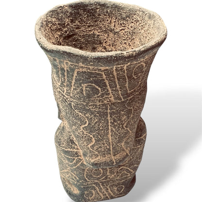 Bolivia Ceramic Ritual Effigy Vessel – Kneeling Male Figure, Tiwanaku Tradition - From The Andes