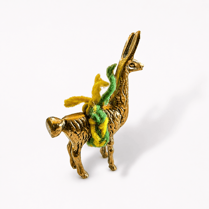 Bolivian Brass Llama Charm from the Witches' Market of La Paz - From The Andes