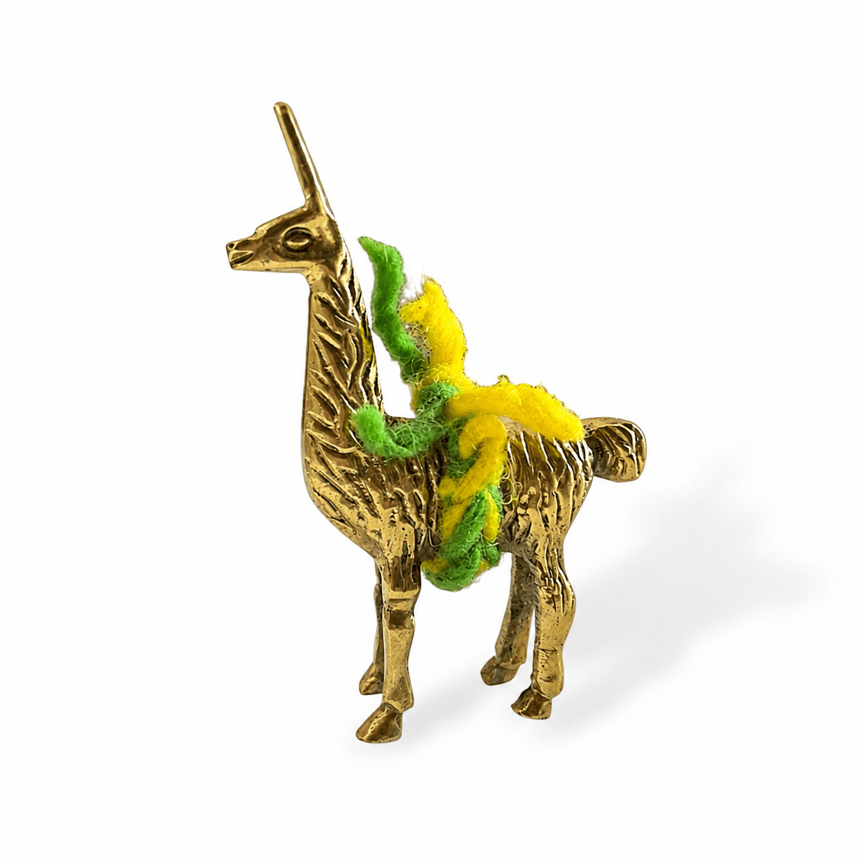 Bolivian Brass Llama Charm from the Witches' Market of La Paz - From The Andes