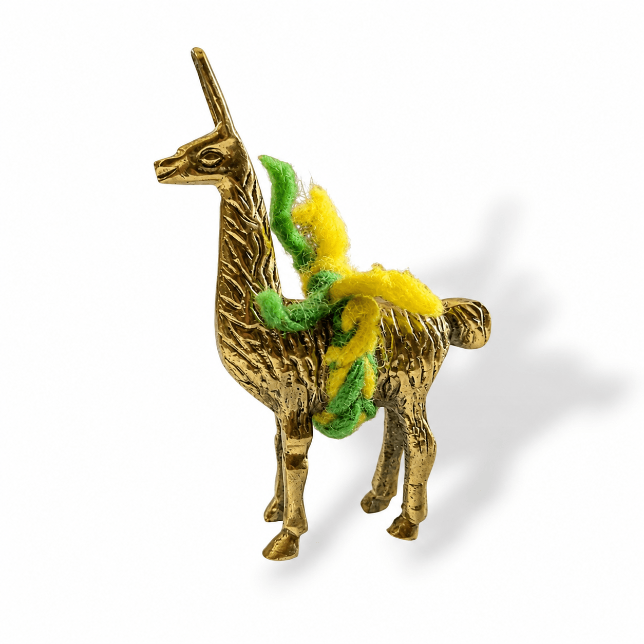 Bolivian Brass Llama Charm from the Witches' Market of La Paz - From The Andes