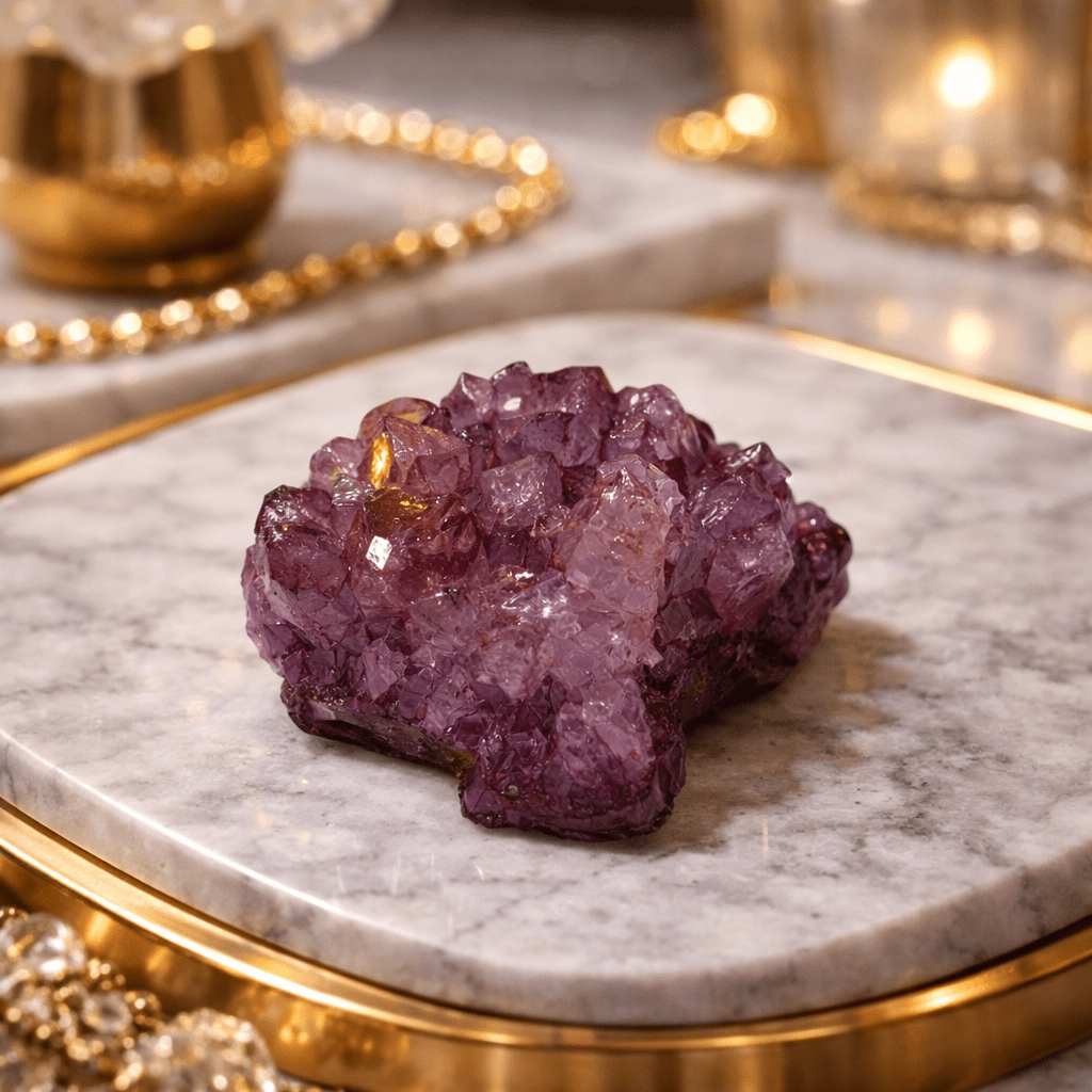 Brazilian Druzy Quartz Geode Crystal | Decorative Mineral Specimen - From The Andes