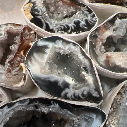 Brazilian Oco Geode Halves – Set of 3 Collector Specimens - From The Andes