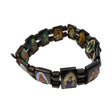 Double-Sided Catholic Saints & Virgin Mary Hematite Bracelet