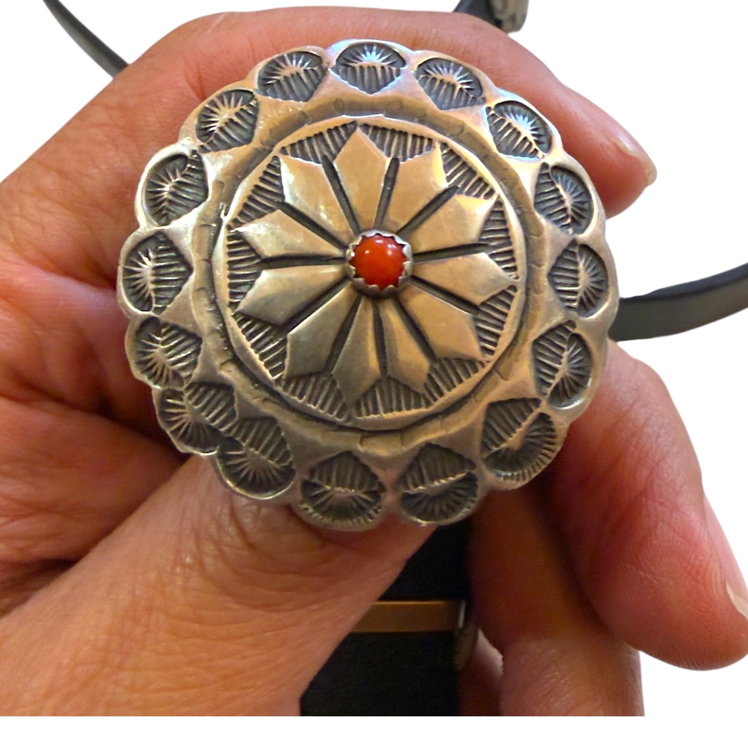 Duane Hopper's Buffalo Dancer 18 - Concho Oxblood Coral Masterpiece - From The Andes