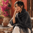 Hand-Crocheted 100% Bolivian Alpaca Shawl | Carmel