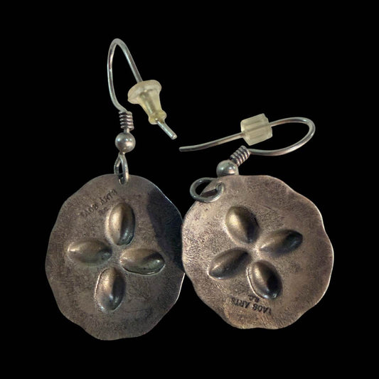 Four Direction Diamond Dime Concho Earrings | Taos Pueblo Coin Silver by Taos Arts - From The Andes