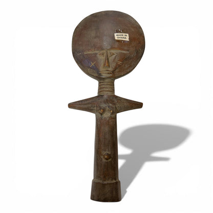 Ghanaian Hand - Carved Akua’ba Style Figure (14") - From The Andes