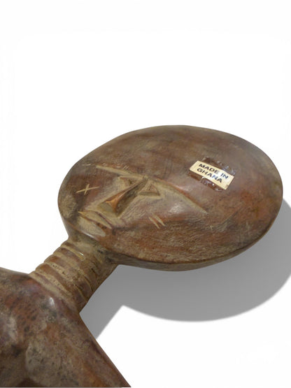 Ghanaian Hand - Carved Akua’ba Style Figure (14") - From The Andes