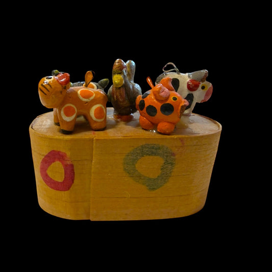 Guatemalan Farm Animal Worry Doll Box - From The Andes