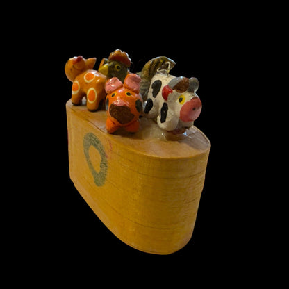 Guatemalan Farm Animal Worry Doll Box - From The Andes
