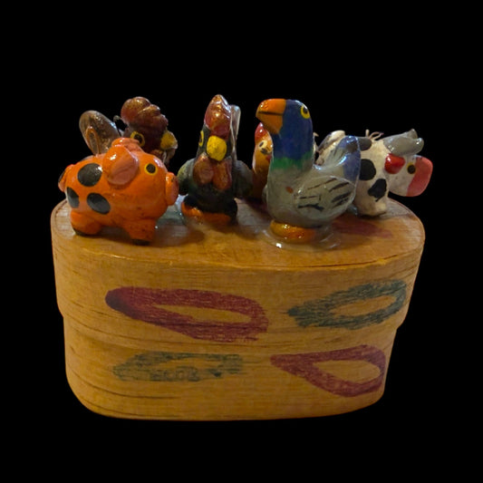 Guatemalan Farm Animal Worry Doll Box - From The Andes
