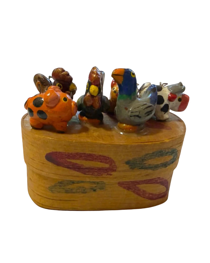 Guatemalan Farm Animal Worry Doll Box - From The Andes