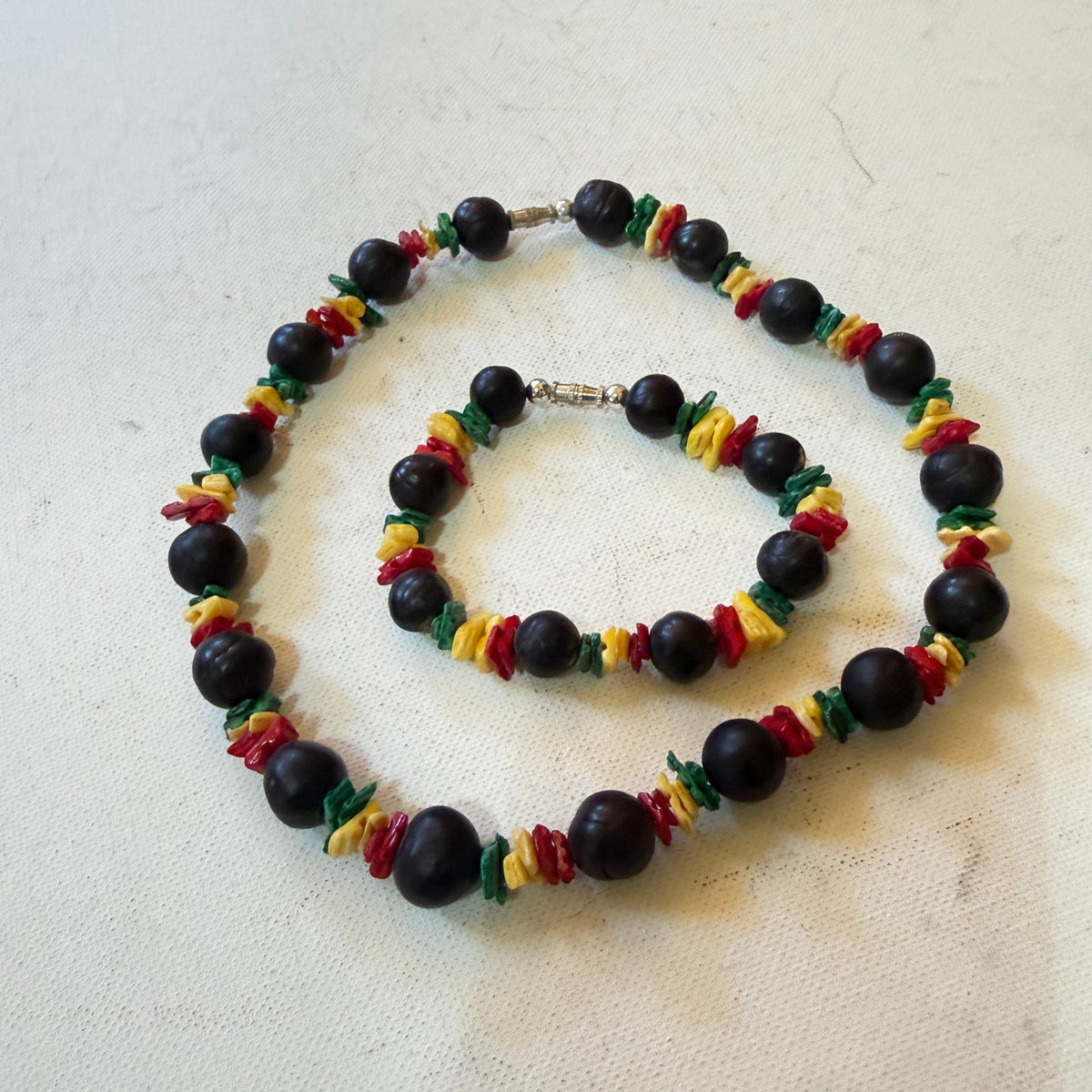 Guatemalan Multicolour Beaded Necklace & Bracelet Set - From The Andes