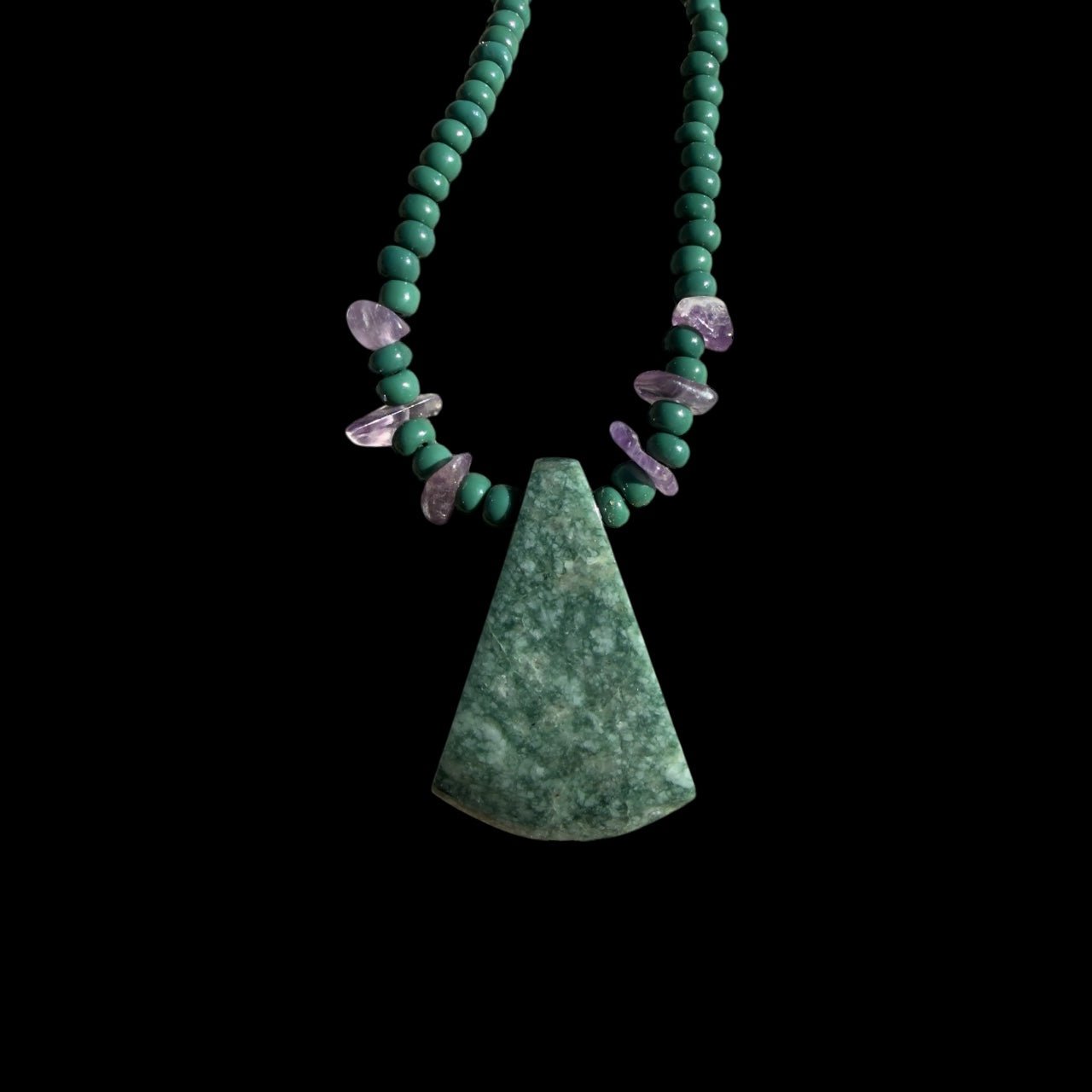 Guatemalan Serpentine Stone Pendant Necklace - From The Andes