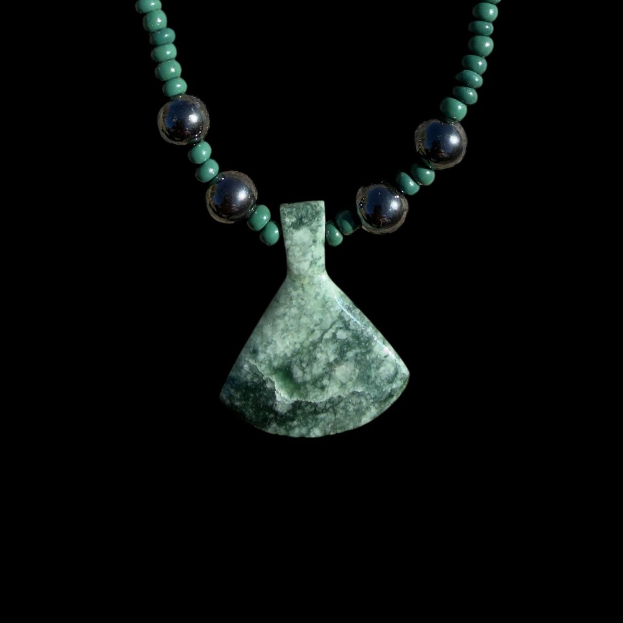 Guatemalan Serpentine Stone Pendant Necklace - From The Andes