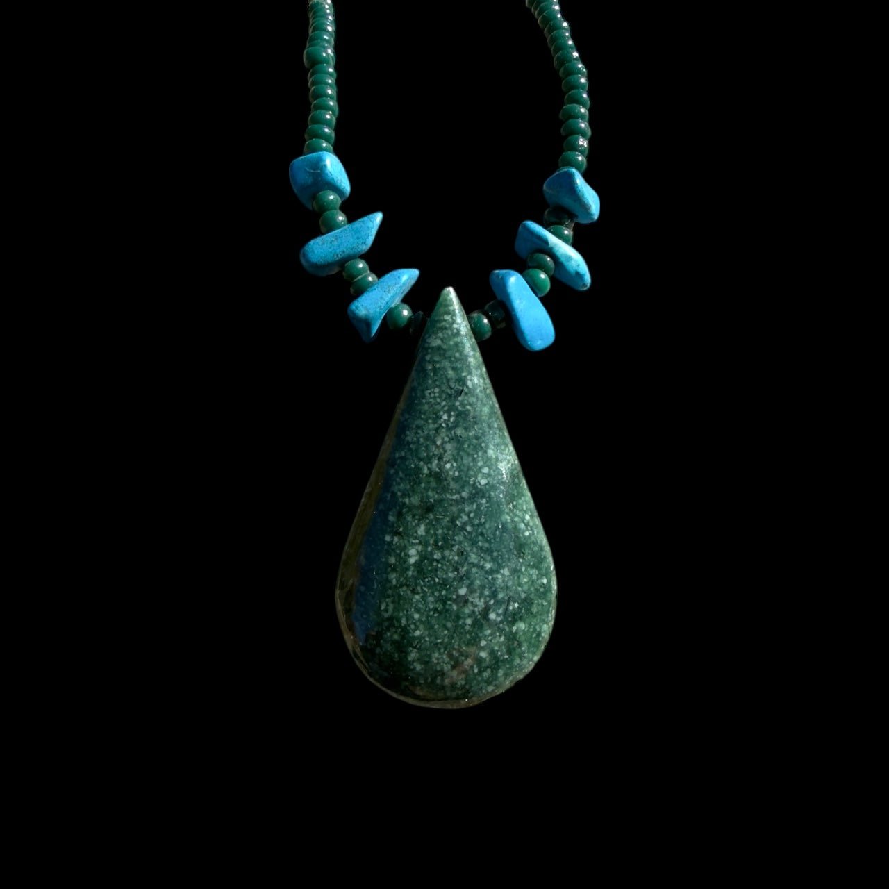 Guatemalan Serpentine Stone Pendant Necklace - From The Andes