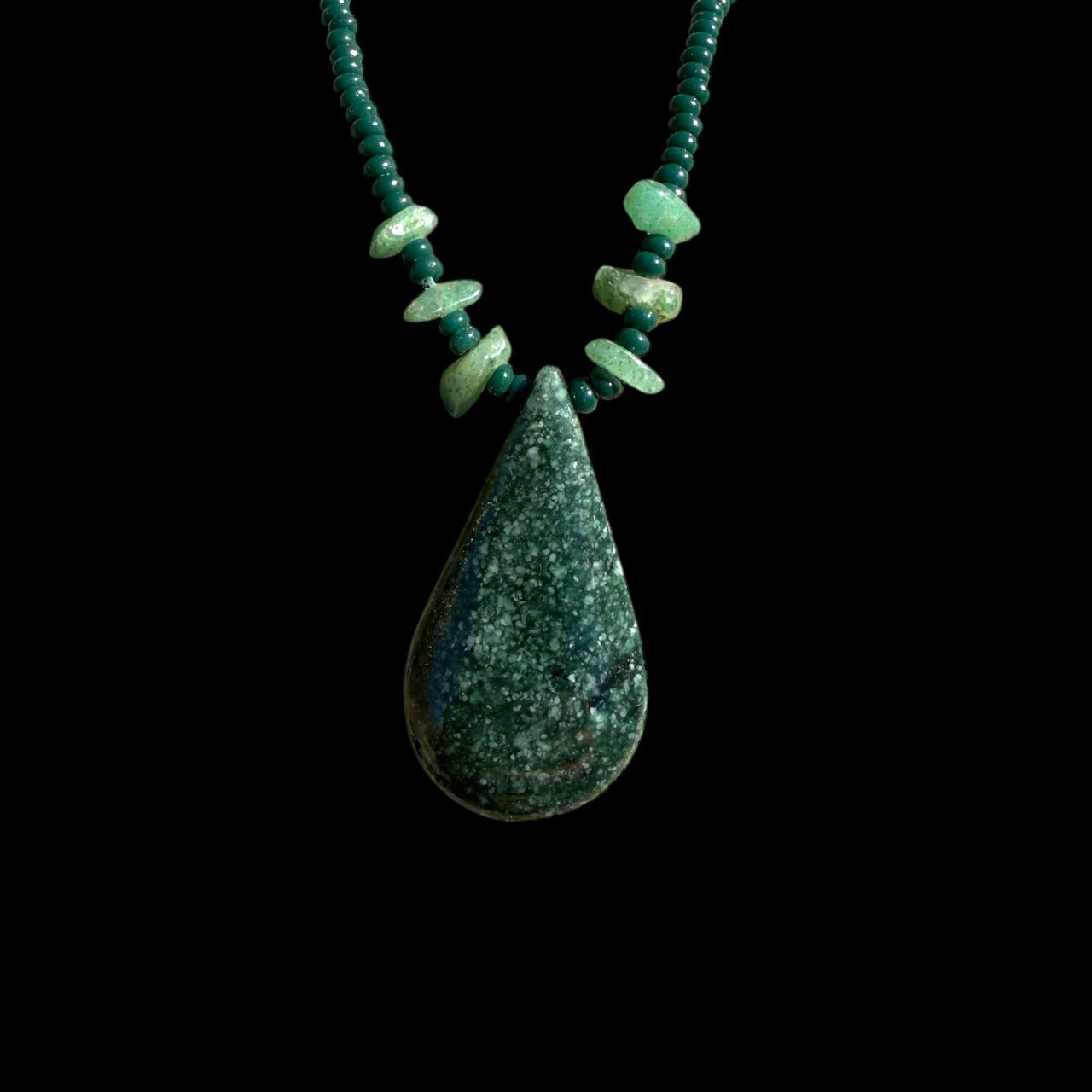 Guatemalan Serpentine Stone Pendant Necklace - From The Andes