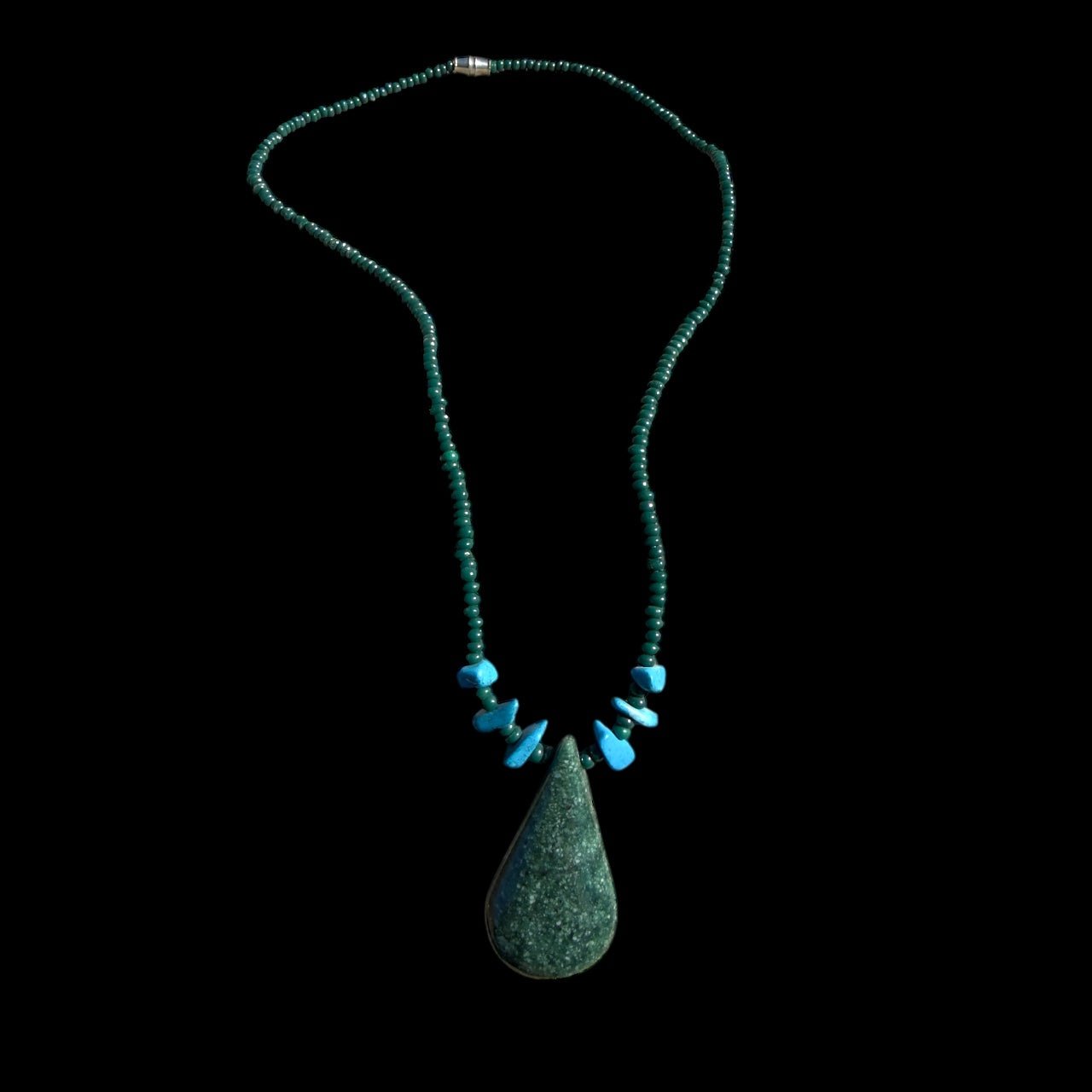 Guatemalan Serpentine Stone Pendant Necklace - From The Andes