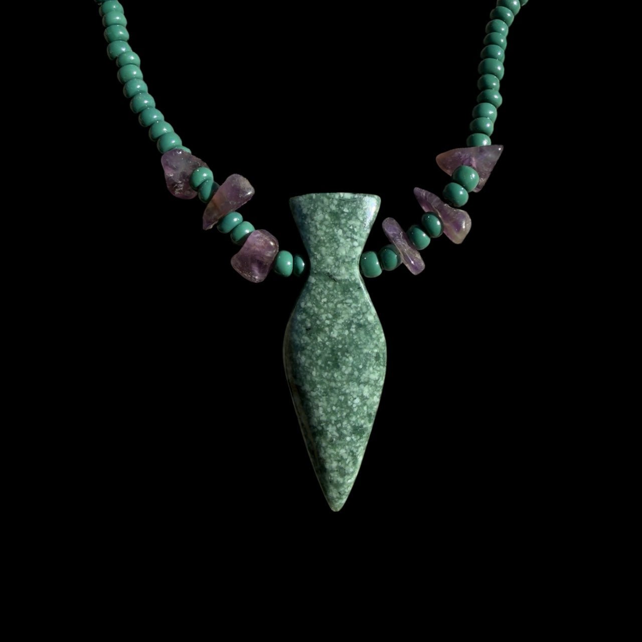 Guatemalan Serpentine Stone Pendant Necklace - From The Andes