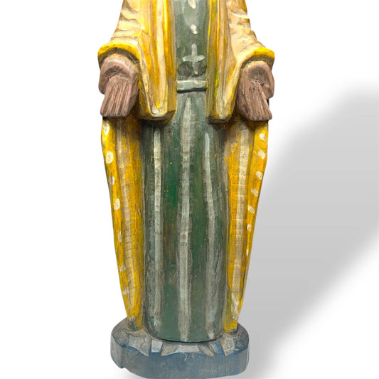 Guatemalan Virgin Mary Santo – Hand - Carved Folk Art - From The Andes